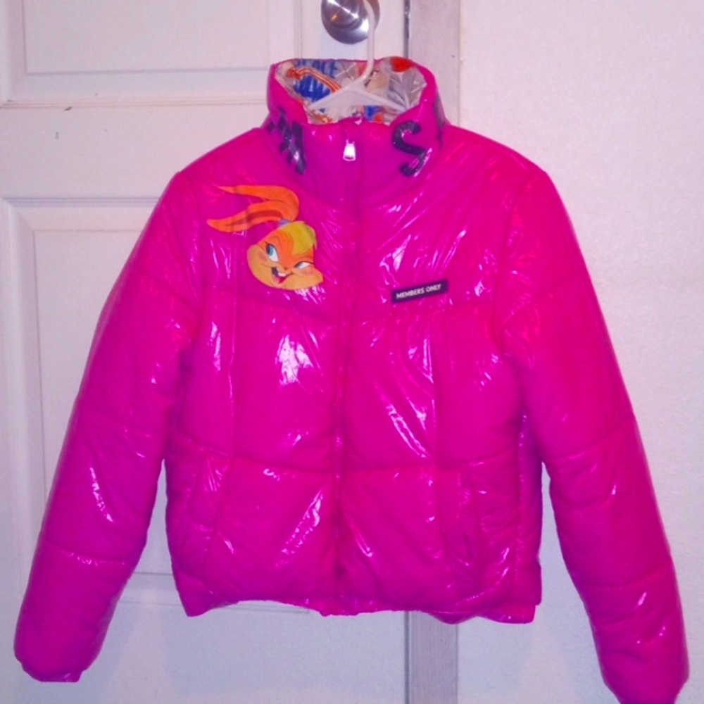 The members only space jam pink jacket puffy coat